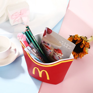 臺灣現貨🍟麥當勞筆筒 薯條筆筒 化妝刷 收納桶 花瓶 擺件 薯條袋 花束插花 裝飾擺件 筆筒 玄關卡通 桌面客廳 花盆
