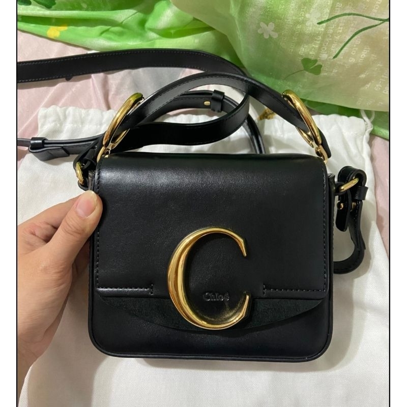 （二手）Chloe mini c bag 黑色手提斜揹包