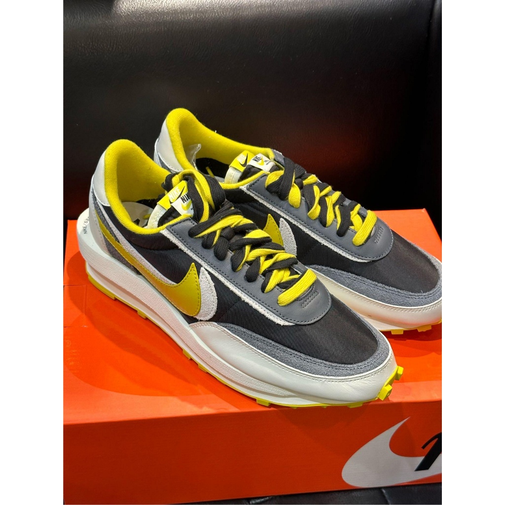 Sacai x NIKE Ldwaffle 黑黃 拼接 解構 雙勾 鞋 DJ4877