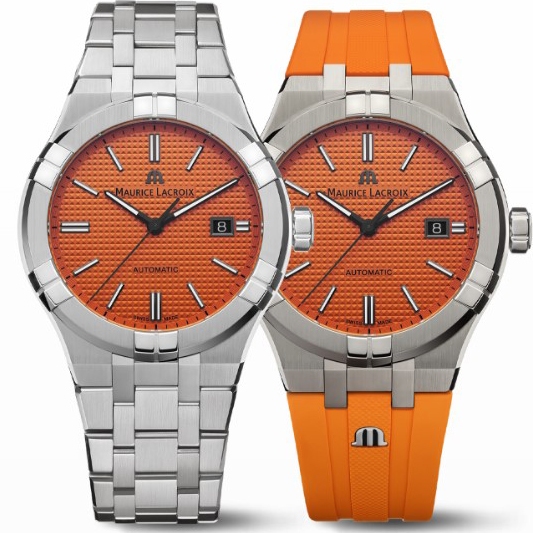 MAURICE LACROIX AI6008-SS00F-530-E 艾美錶 42mm 橘色面盤 雙錶帶