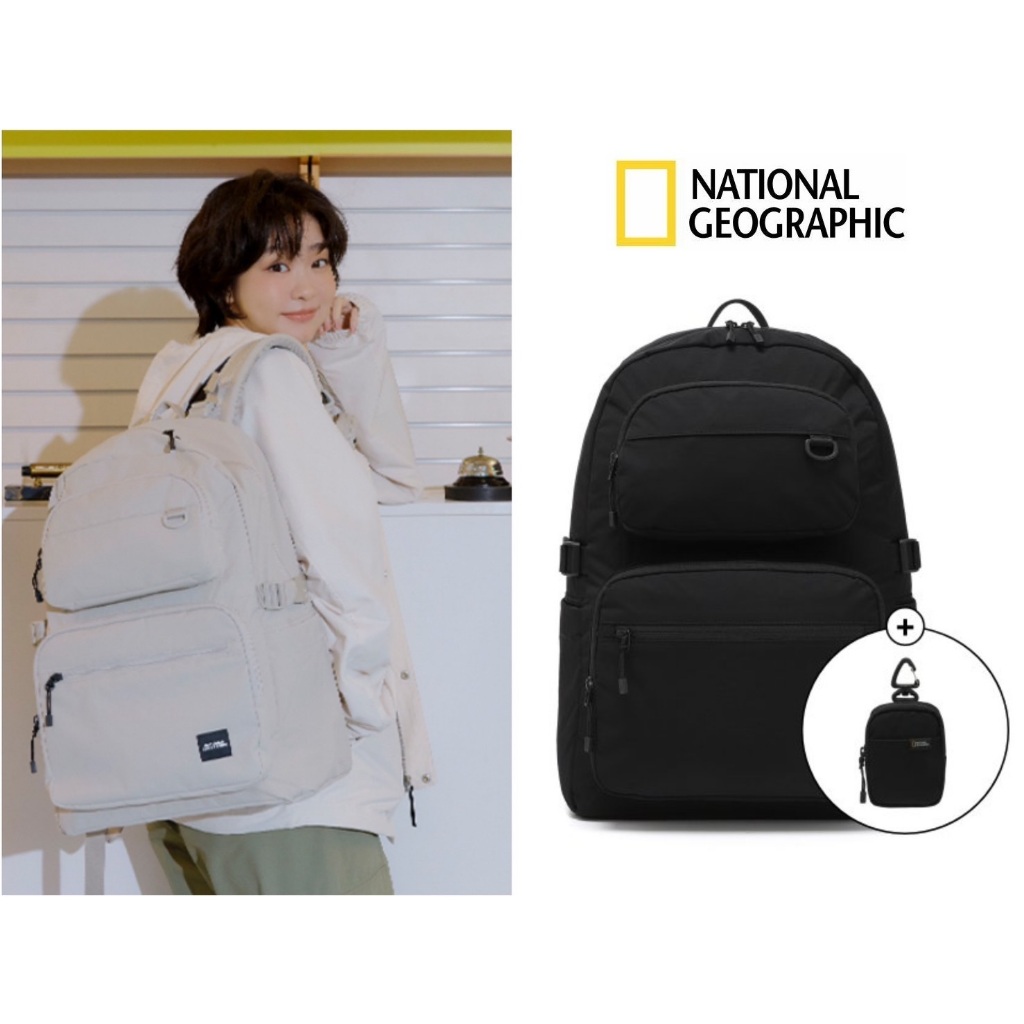 韓國 國家地理 24SS 25L Adélie Backpack 雙口袋後背包 金多美代言 N245ABG550