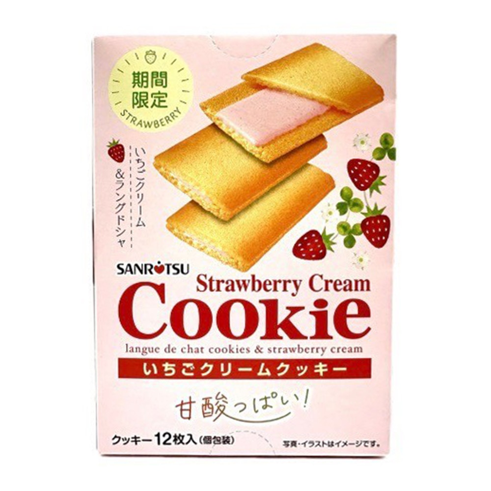 SANRITSU三立製菓 草莓奶油風味薄燒(盒裝) 12枚入【Donki日本唐吉訶德】