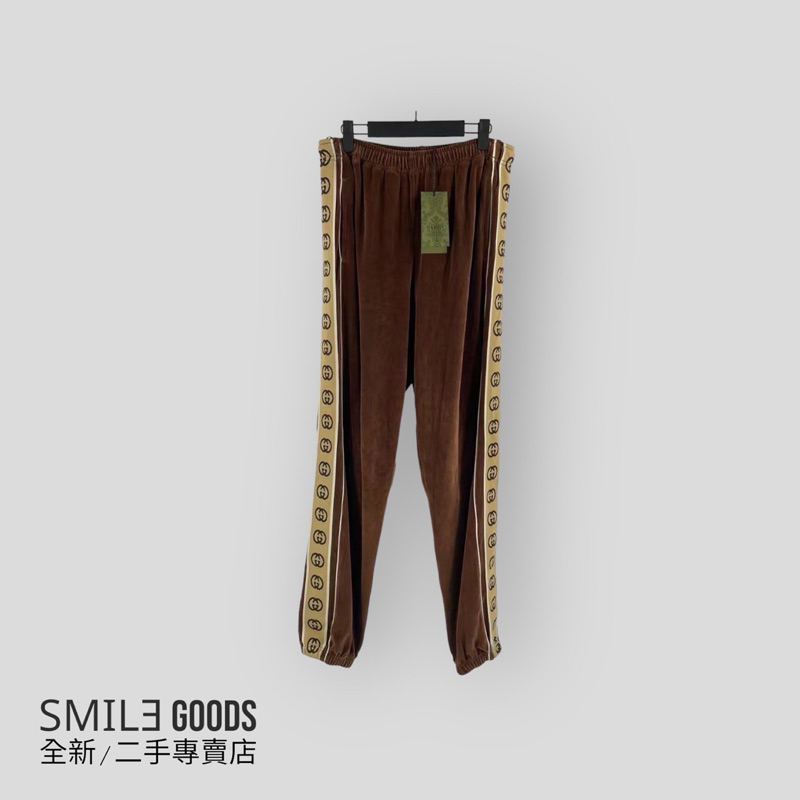 [SMILE] Gucci 棕色串標植絨logo長褲
