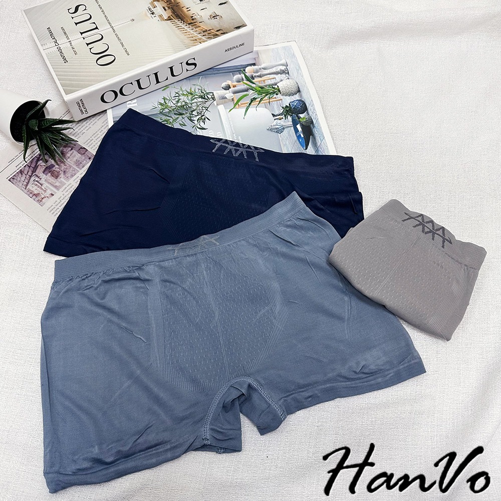 【HanVo】高彈力蜂巢棉質內褲 細膩柔軟吸濕排汗 獨立包裝 流行男款內褲 內著 B5048