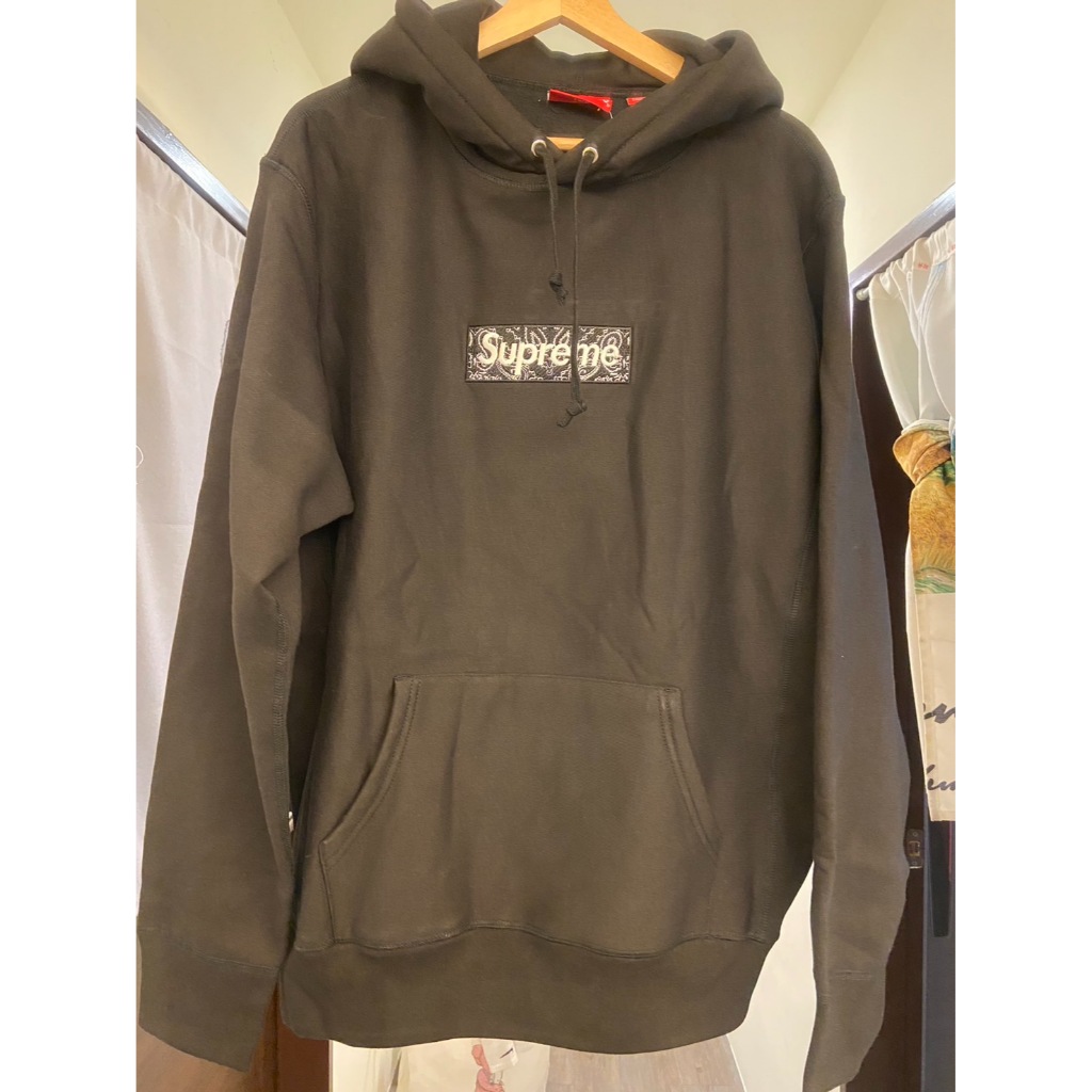 Supreme帽T長袖上衣Bandana Box Logo Hoodie變形蟲