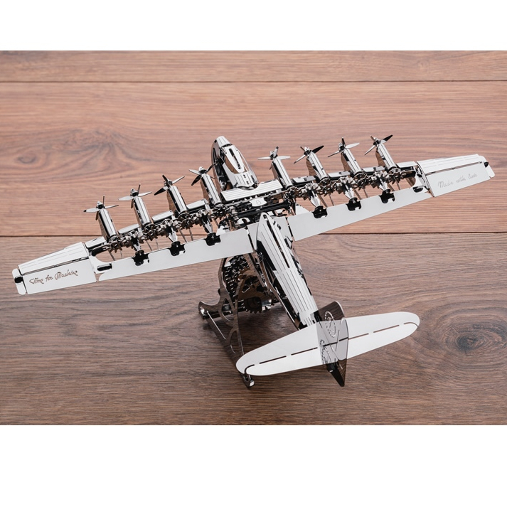 MARS益智玩具◎ 齒輪機械傳動系列-大力神螺旋槳飛機 ◎烏克蘭原創◎3D立體金屬拼圖◎DIY金屬模型
