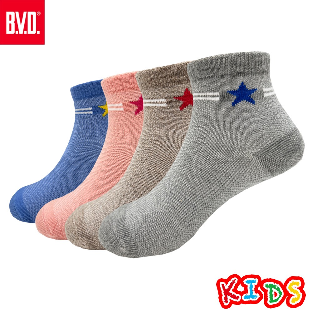 【BVD】一顆星1/2童襪-B574.B575 短襪