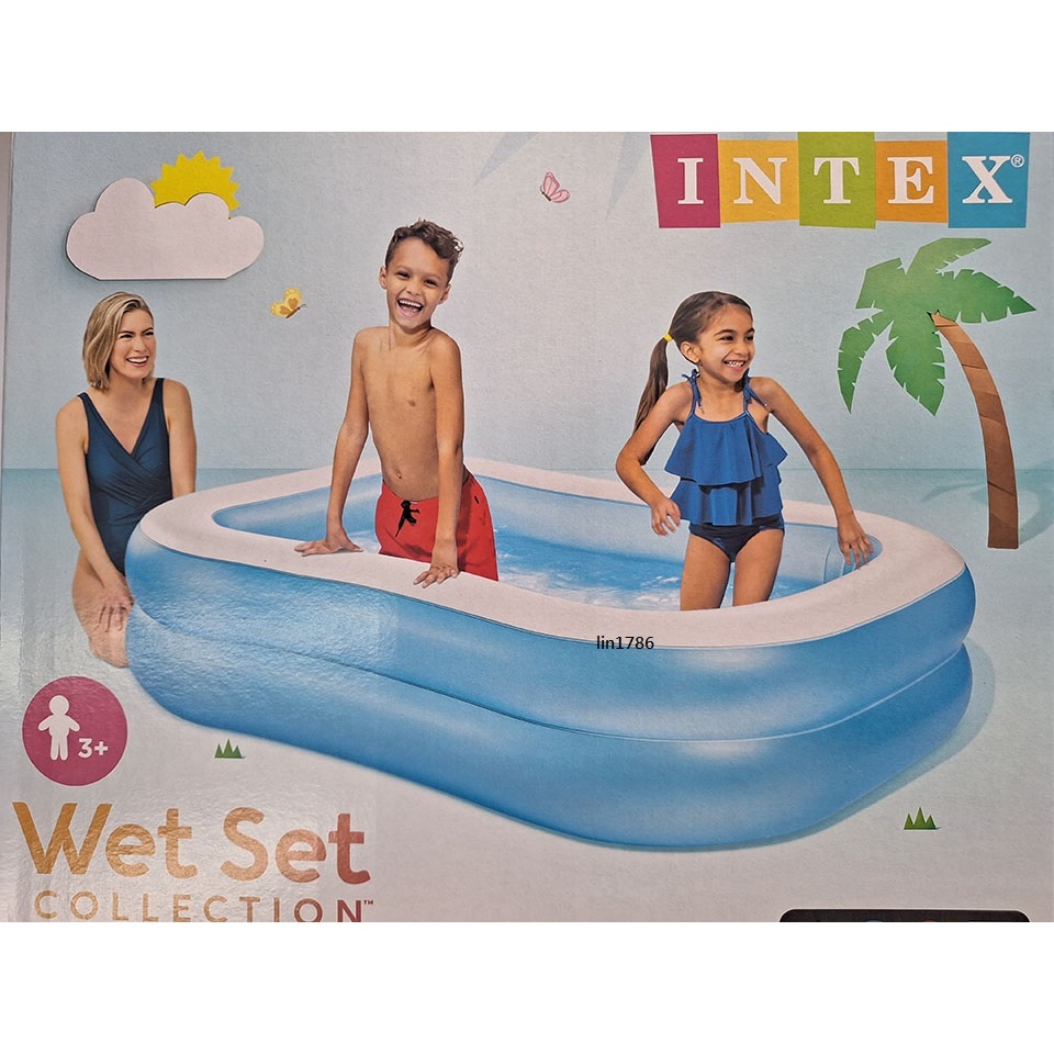 INTEX 原廠 57180藍色長方型充氣游泳池 玩水池 可當幼兒游泳池 遊戲球池 遊樂園(免費檢修 瑕疵換新品)