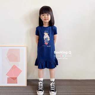 【BK】2Y-6Y Polo 女童洋裝 小熊 短袖洋裝 荷葉邊 女童連身裙 彌月送禮