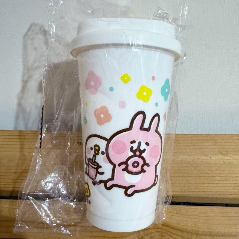 卡娜赫拉的小動物 聯名環保杯 塑膠杯 mister donut P助 粉紅兔兔 櫻花 白色 附吸管 收藏品