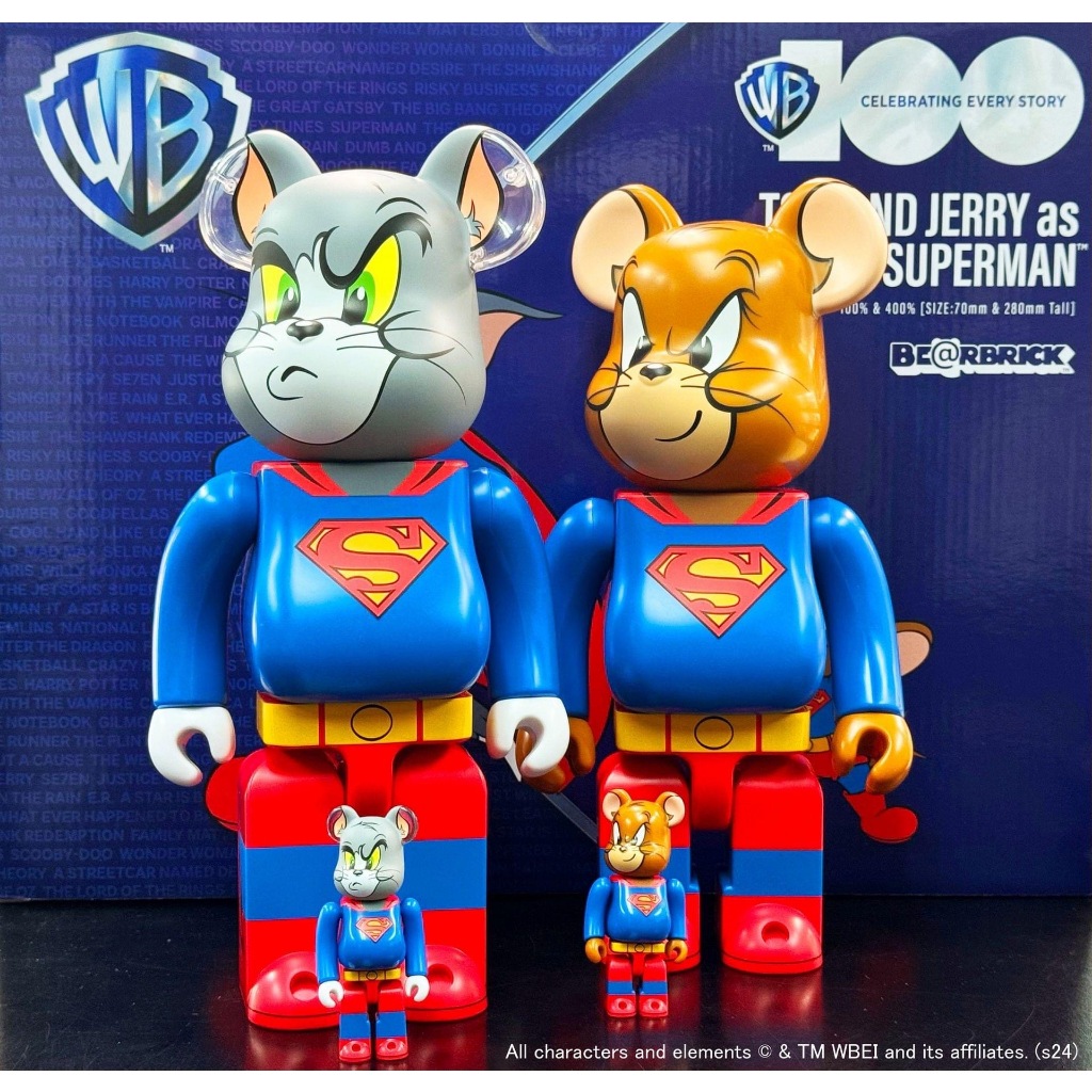 BE@RBRICK 庫柏力克熊 bearbrick TOM &amp; JERRY X DC 漫畫 超人 華納100周年紀念