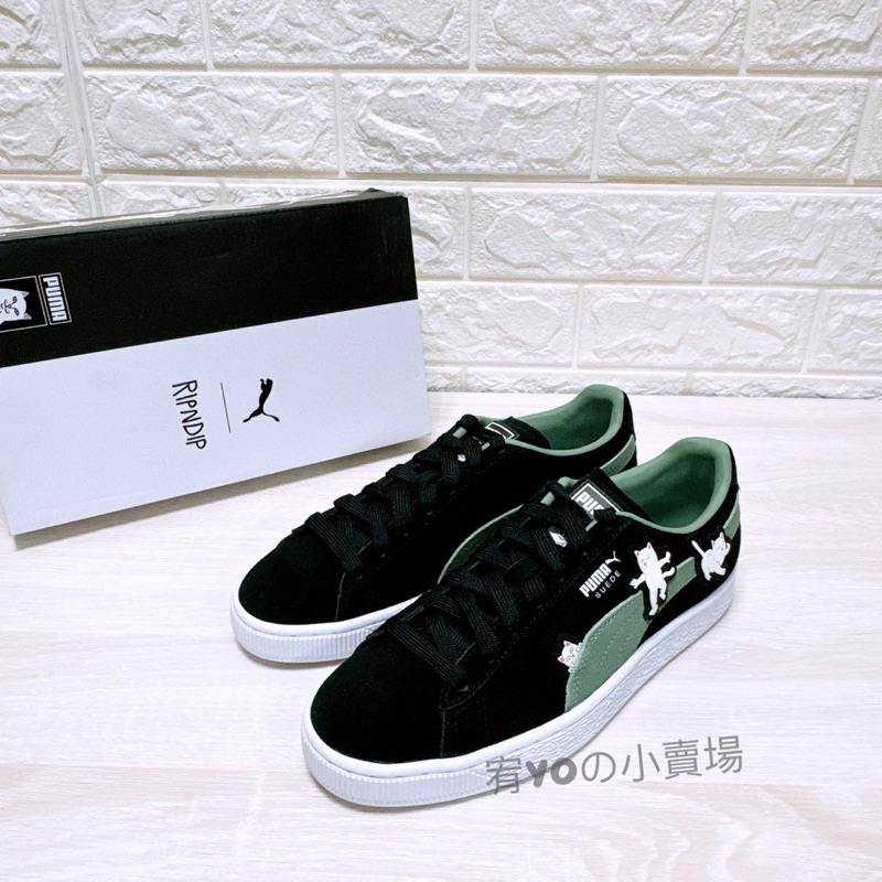 「宥yoの小賣場」♥️ PUMA RIPNDIP Suede Black 男女 休閒 黑 中指貓 麂皮 39387201