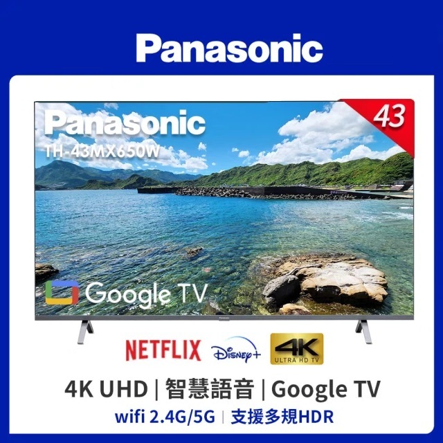Panasonic 國際牌 43型4K HDR Google TV 智慧電視 TH-43LX750W