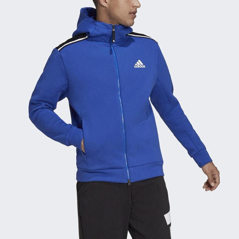 Adidas M Zne Hood 男 運動外套 訓練 休閒 吸濕 排汗 舒適 棉質 亞洲版 藍