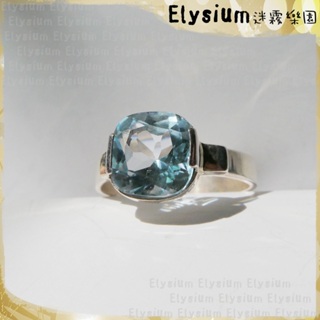 Elysium‧迷霧樂園個〈RTP041C〉尼泊爾‧國際戒圍10、12、14_ 天空藍 拓帕石 簡單方形925銀手工戒指
