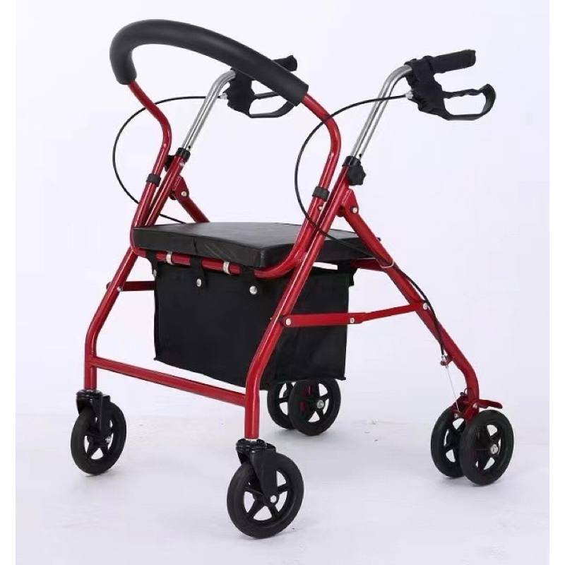 老人助行器手推車可推可坐購物車老年休閒四輪買菜車帶座椅助行器