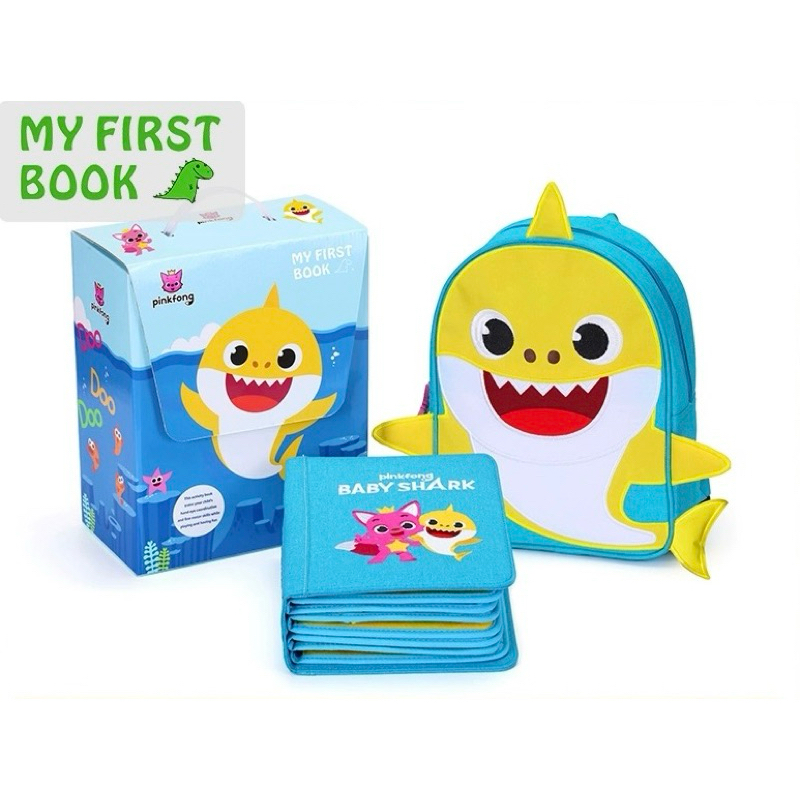 MY FIRST BOOK 蒙特梭利寶寶第一本書【限定版 鯊魚版布書baby shark】 3色🉑️選-藍色/黃色/粉色