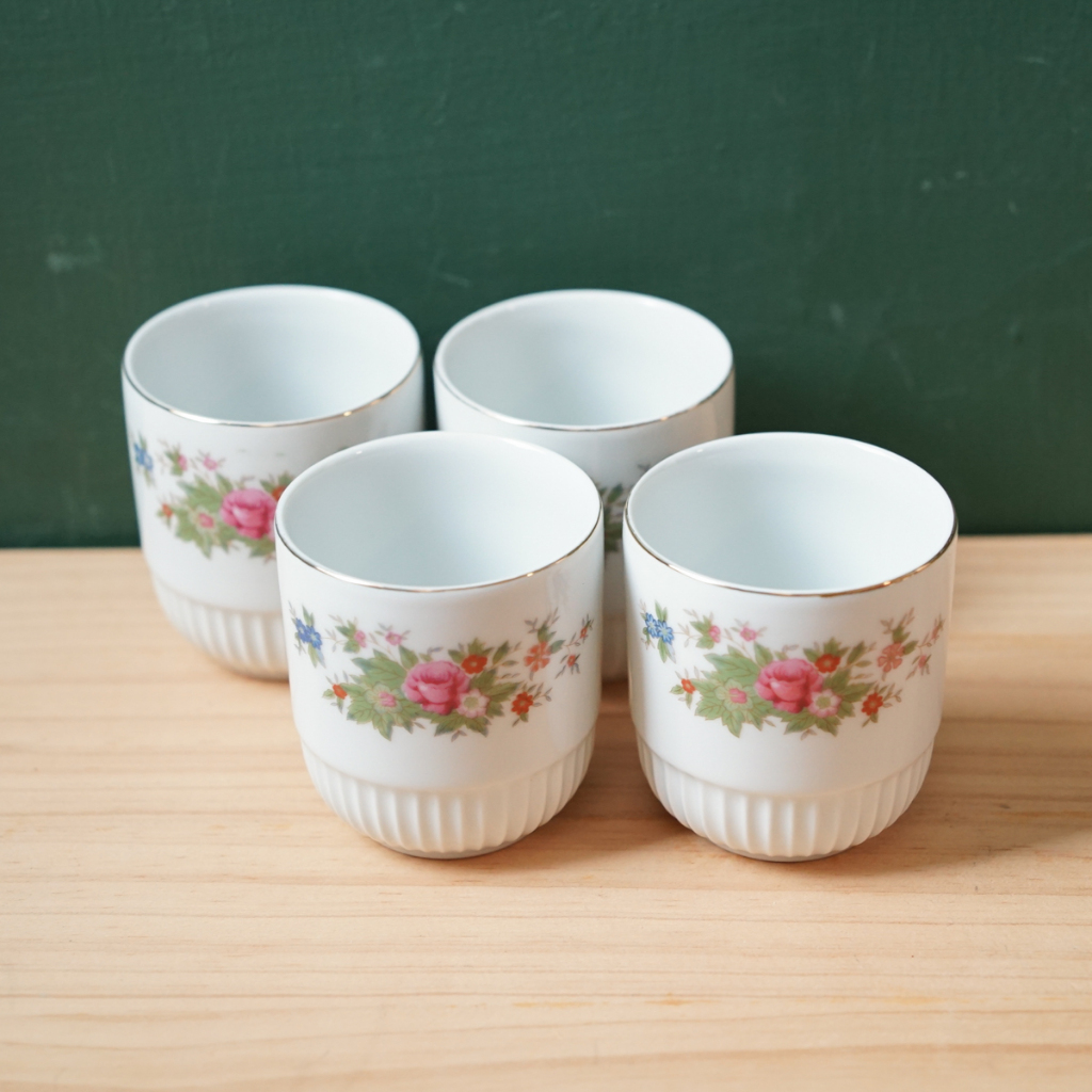 【星期天老雜貨】早期大同茶杯 花朵圖案 禮物 瓷杯