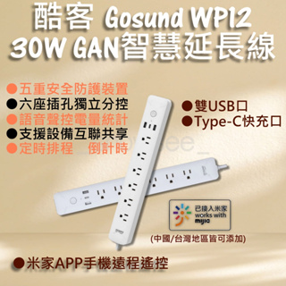 Gosund 酷客 Gan 智慧延長線 WP12 30W 延長線 智能延長線 小米延長線 智能插座 定時開關 小米有品