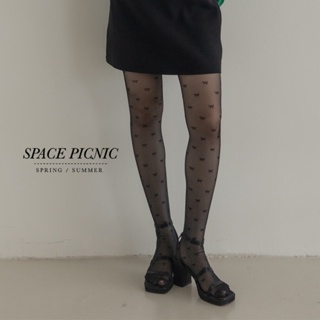 Space Picnic｜親膚蝴蝶結透膚絲襪-2色【C24032011】
