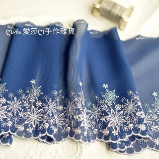 《iAsa愛莎の》手作材料✂好品質雪花刺繡雪紡網紗高階洋裝盒禮服蘿莉髮飾娃衣寵物圍脖花邊