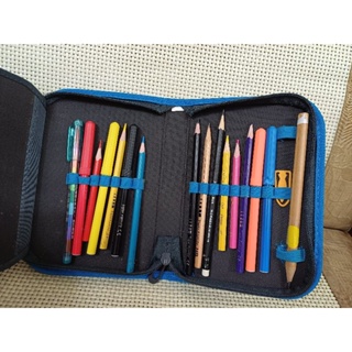 3FHB099 Tiger Family 藍色 多功能 美術 美勞 創意 文具包 收納包 鉛筆盒 筆袋