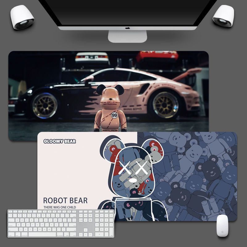 【可客製滑鼠墊】暴力熊超大號鼠標墊個性創意積木熊筆記本電腦鍵盤墊辦公學習桌墊