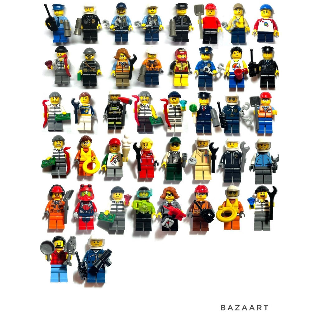 二手樂高 LEGO 人偶 警察 小偷 工人 潛水員 司機 囚犯 賽車手 露營者 火車站長 城市系列 部分人偶附配件