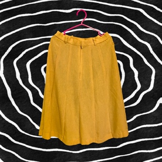 渦流 whirpoolpool | 淡黃色棉麻長裙 早期復古 昭和風 春夏長裙