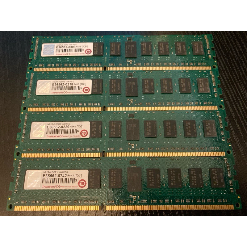 4/6 創見 transcend 伺服器用 DDR3 1600 8G REG ECC雙面 終保極新良品