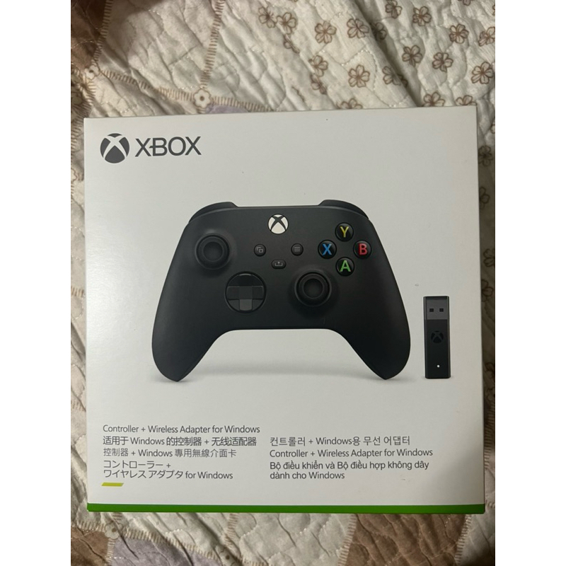 二手近全新 Xbox 無線控制器 磨砂黑 + 無線轉接器套組 1VA-00006