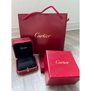 Cartier經典高雅紅色戒指盒附紙袋 耳環盒 手鍊盒 首飾盒 飾品盒 珠寶盒 婚禮小物 紙盒 禮物盒