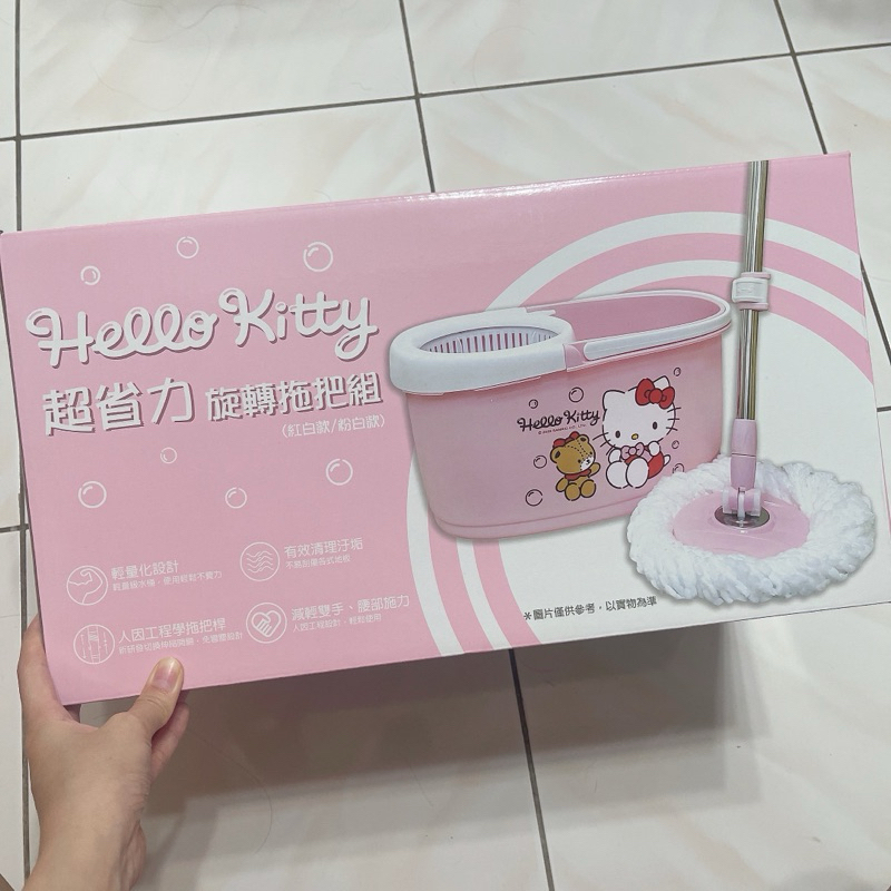 正版授權 HELLO KITTY超省力旋轉拖把組 限嘉義市自取