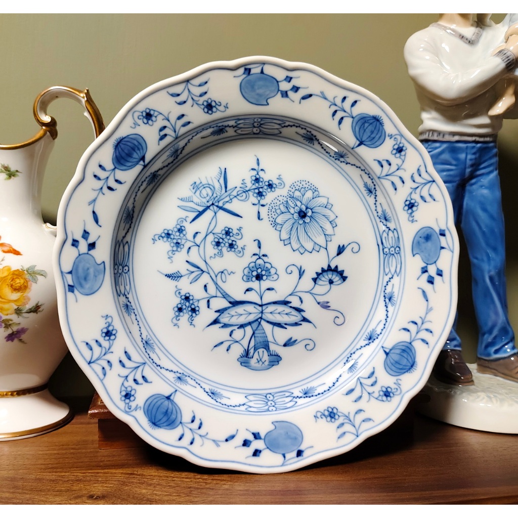 德國麥森Meissen 手繪藍洋蔥系列瓷盤-M