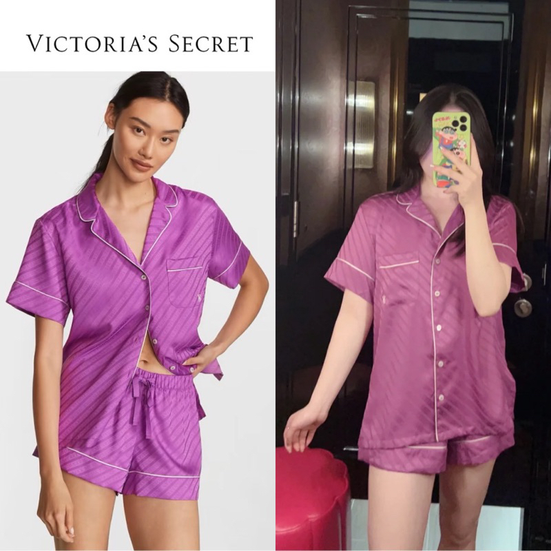 美國購入🇺🇸全新季節性限量款超美Victoria’s Secret 維多利亞的秘密 經典印花Logo絲緞睡衣 居家服