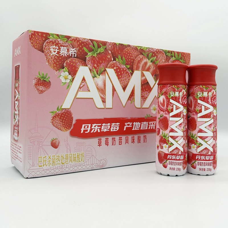 安慕希230g*10瓶新疆哈密瓜、丹東草莓、藍莓、獼猴桃奶昔風味酸奶