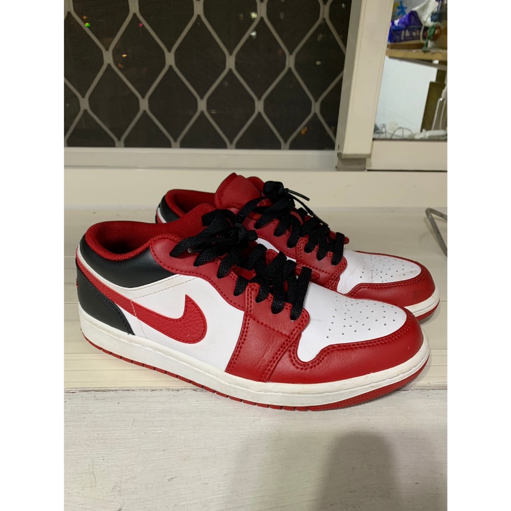 二手 26.5cm US8.5 Nike Air Jordan 1 Low 喬丹 AJ1 低筒男鞋 芝加哥公牛 紅白