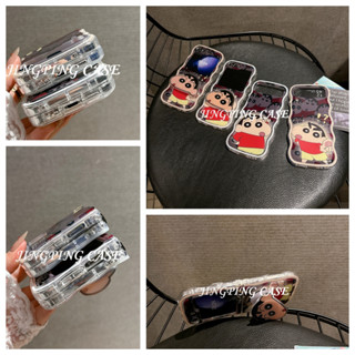滿屏小新大拇指 三星ZFLIP 6折疊手機殼 卡通小新 Samsung Galaxy三星ZFlip3 4 5保護套 支架