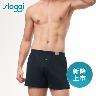 sloggi MEN GO NATURAL有機環保系列寬鬆平口褲 復古紳藍｜90-530 KU