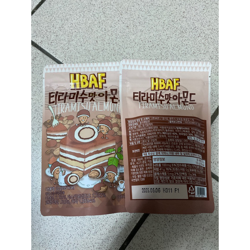現貨韓國 超夯HBAF 提拉米蘇杏仁果 韓國零食 韓國餅乾