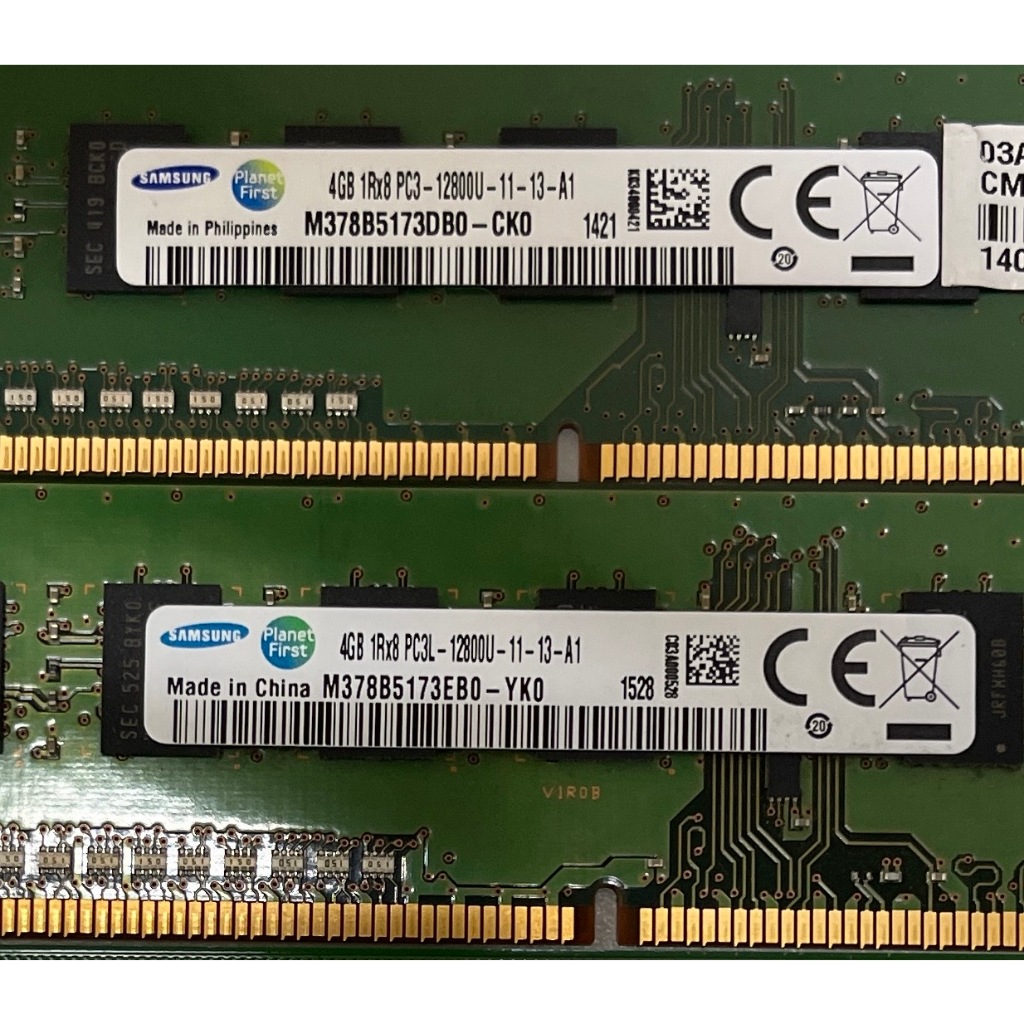 二手 三星 Samsung DDR3 4GB 1Rx8 PC3-12800U 桌機單面記憶體