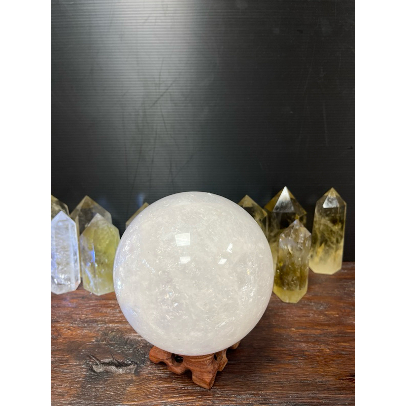 91號。天然礦石製造所限定冥想淨化心靈11公分標準版白水晶球🙏現貨在台