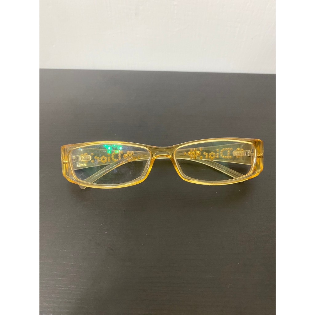 台灣二手眼鏡｜Dior-黃色眼鏡(可換有度數鏡片)