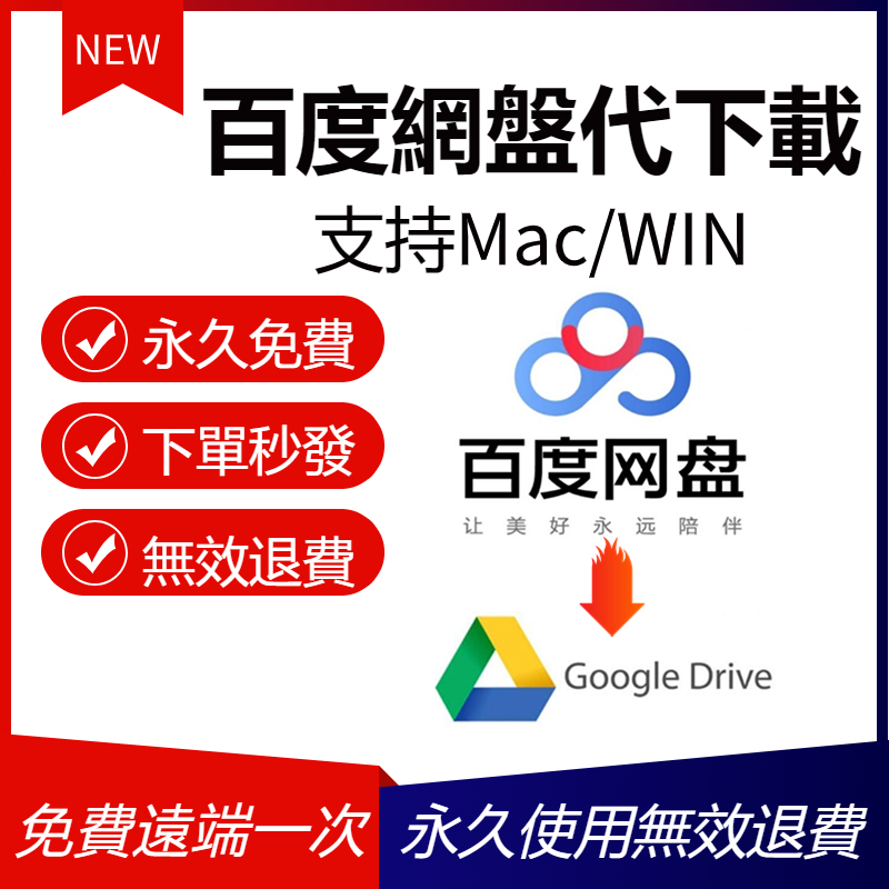 免費遠端【可用信用卡】百度網盤代下載 代存 轉存至 谷歌雲盤googledrive 百度雲盤轉google雲端