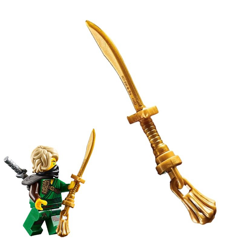 LEGO 樂高 25111 25375 旋風忍者 大刀 流蘇 全新品, 彎刀 武器 配件 珍珠金 平光銀