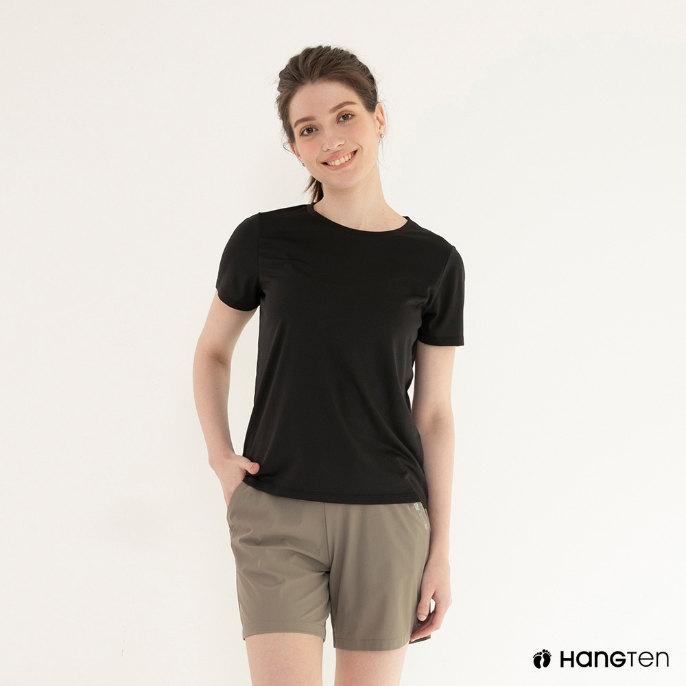 Hang Ten-女裝恆溫多功能吸濕排汗機能運動短袖T恤(黑)