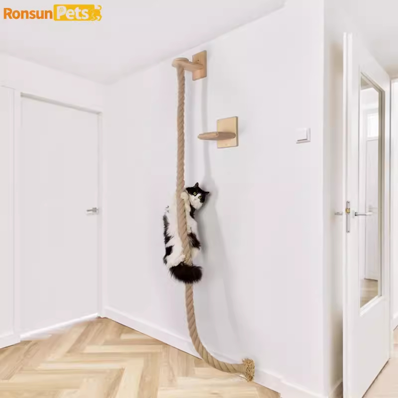 (兩豬阿喵的家)貓咪爬架頂天立地貓架通天貓抓柱貓樹大型貓咪爬繩吸盤式牆上貓跳台