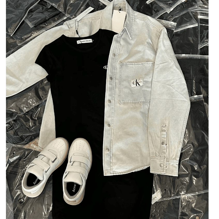 [DOUBLE A美國代購] CK Calvin Klein 女生 t恤洋裝 牛仔外套