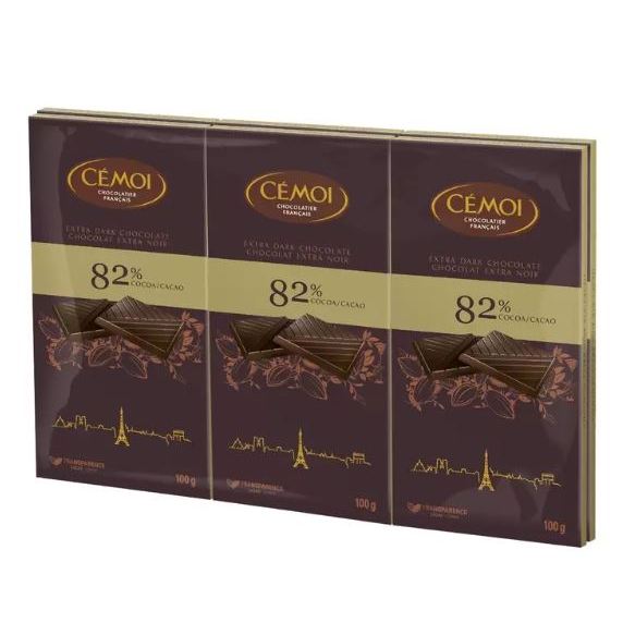 【✅宅配免運】3組 CEMOI 82% 黑巧克力 100公克 X 6入