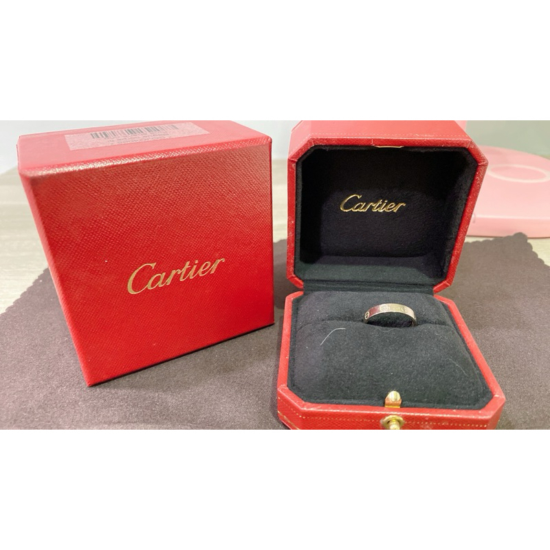Cartier LOVE 婚戒 男戒 女戒 戒指 愛情 AU750 白金 白K金 禮物 (附盒/無保卡） 正品